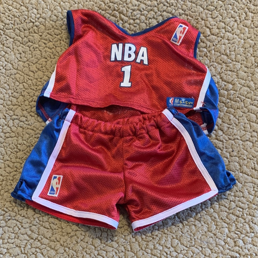Build-A-Bear Red and Blue NBA Jersey Set